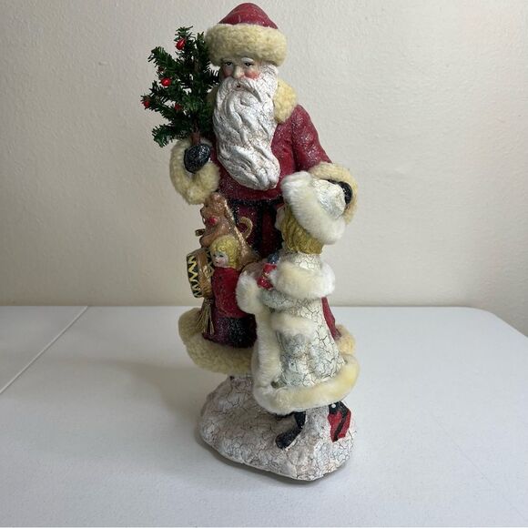 Cracker Barrel Original Christmas Collection Santa Girl Crackled Sparkly 13.5 In - Picture 3 of 16